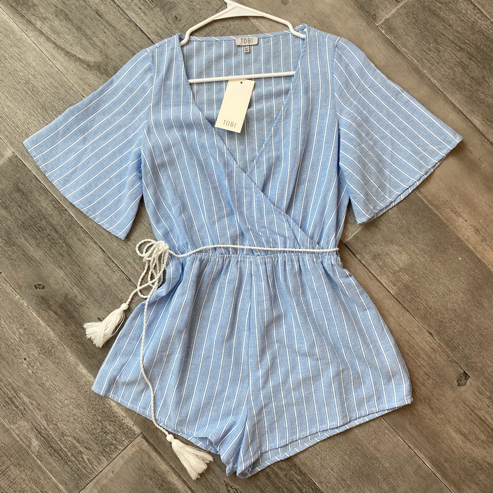 Tobi light blue romper
